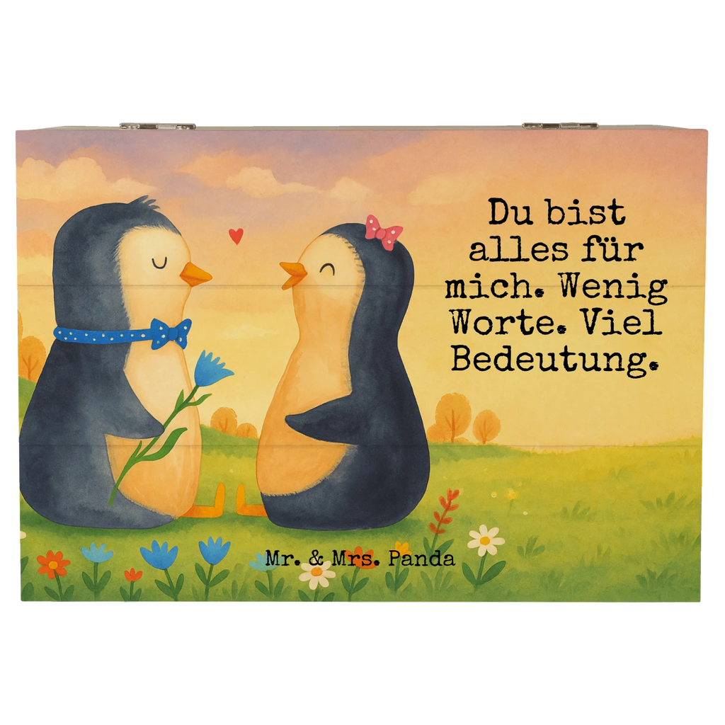 Holzkiste Pinguin Pärchen Design Geschenkdose, Truhe, Geschenkbox, XXL, Dekokiste, Schatulle, Schatzkiste, Aufbewahrungsbox, Kiste, Holzkiste, Erinnerungskiste, Erinnerungsbox, Pinguin, große Liebe, Liebesbeweis, Liebe, Hochzeitstag, Traumpaar, Hochzeit, Liebesgeschenk, Liebespaar, Hochzeitsgeschenk, Pinguine, Jahrestag, Verlobung