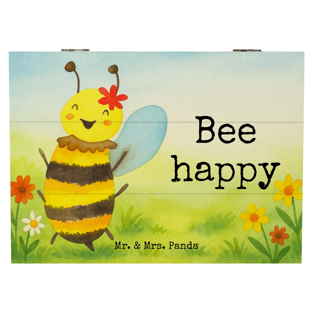 Holzkiste Biene Happy Design Truhe, Kiste, Schatzkiste, Aufbewahrungsbox, Erinnerungsbox, Schatulle, Dekokiste, Holzkiste, Geschenkdose, Erinnerungskiste, XXL, Geschenkbox, Biene, Wespe, Hummel