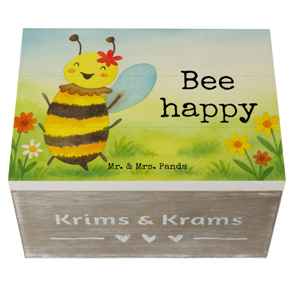 Holzkiste Biene Happy Design Truhe, Kiste, Schatzkiste, Aufbewahrungsbox, Erinnerungsbox, Schatulle, Dekokiste, Holzkiste, Geschenkdose, Erinnerungskiste, XXL, Geschenkbox, Biene, Wespe, Hummel