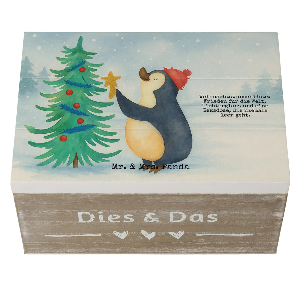 Holzkiste Pinguin Weihnachtsbaum Design Erinnerungskiste, Aufbewahrungsbox, Truhe, Geschenkdose, Dekokiste, Geschenkbox, Kiste, Schatzkiste, Schatulle, XXL, Holzkiste, Erinnerungsbox, Winter, Weihnachten, Weihnachtsdeko, Nikolaus, Advent, Heiligabend, Wintermotiv, Pinguin