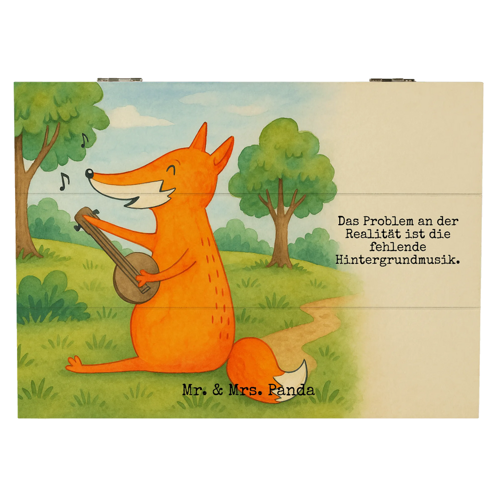 Holzkiste Fuchs Gitarre Design Schatzkiste, Schatulle, Kiste, Dekokiste, Geschenkdose, Erinnerungskiste, Holzkiste, XXL, Truhe, Aufbewahrungsbox, Erinnerungsbox, Geschenkbox, Fuchs, Füchse, Musikerin, Gitarre, Musik Spruch, Geschenk Musiker, Sängerin, Sänger