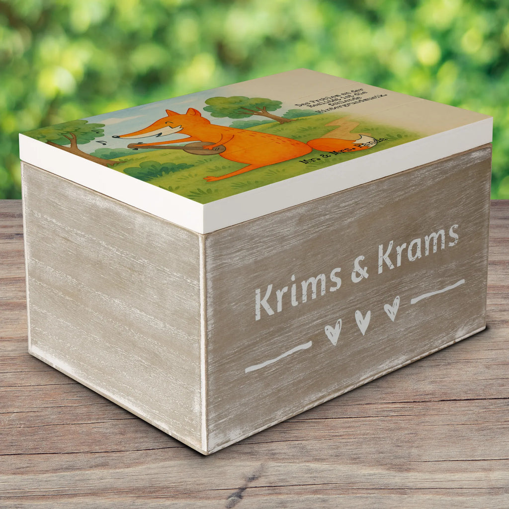 Holzkiste Fuchs Gitarre Design Schatzkiste, Schatulle, Kiste, Dekokiste, Geschenkdose, Erinnerungskiste, Holzkiste, XXL, Truhe, Aufbewahrungsbox, Erinnerungsbox, Geschenkbox, Fuchs, Füchse, Musikerin, Gitarre, Musik Spruch, Geschenk Musiker, Sängerin, Sänger