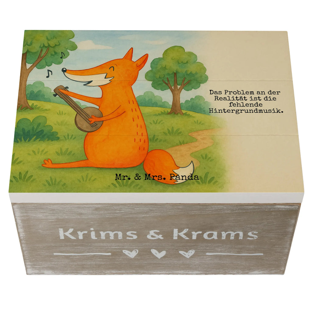 Holzkiste Fuchs Gitarre Design Schatzkiste, Schatulle, Kiste, Dekokiste, Geschenkdose, Erinnerungskiste, Holzkiste, XXL, Truhe, Aufbewahrungsbox, Erinnerungsbox, Geschenkbox, Fuchs, Füchse, Musikerin, Gitarre, Musik Spruch, Geschenk Musiker, Sängerin, Sänger