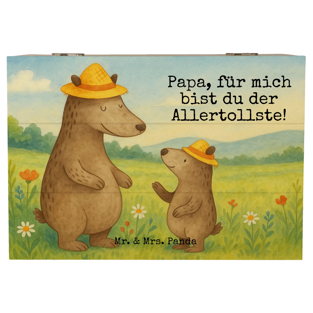 Skrzynia drewniana Niedźwiedzie z kapeluszami Design Schatzkiste, Erinnerungsbox, Erinnerungskiste, Geschenkdose, Schatulle, Geschenkbox, Truhe, Aufbewahrungsbox, Kiste, Dekokiste, XXL, Holzkiste, Familie, Vatertag, Muttertag, Bruder, Schwester, Mama, Papa, Oma, Opa, Vorbild, Söhne, Kind, Daddy, Paps, Vater, Family, Kinder, Bär, Lieblingsmensch, Sohn, Papi, Vater-Sohn, Dad, Bären