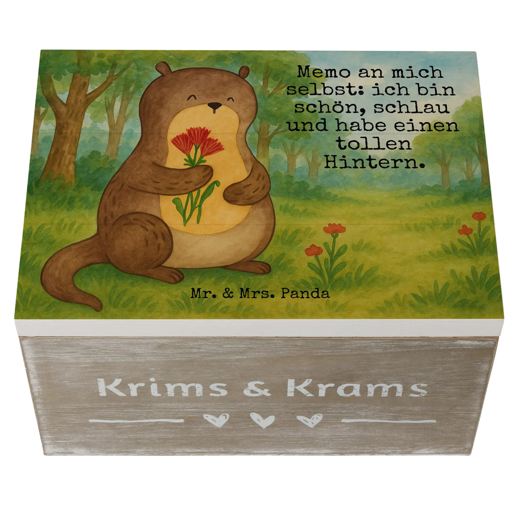 Skrzynia drewniana wydra bukiet kwiatów Design Erinnerungsbox, Kiste, XXL, Schatulle, Dekokiste, Aufbewahrungsbox, Geschenkdose, Schatzkiste, Truhe, Erinnerungskiste, Holzkiste, Geschenkbox, Otter, Fischotter, Seeotter, Otter Seeotter See Otter