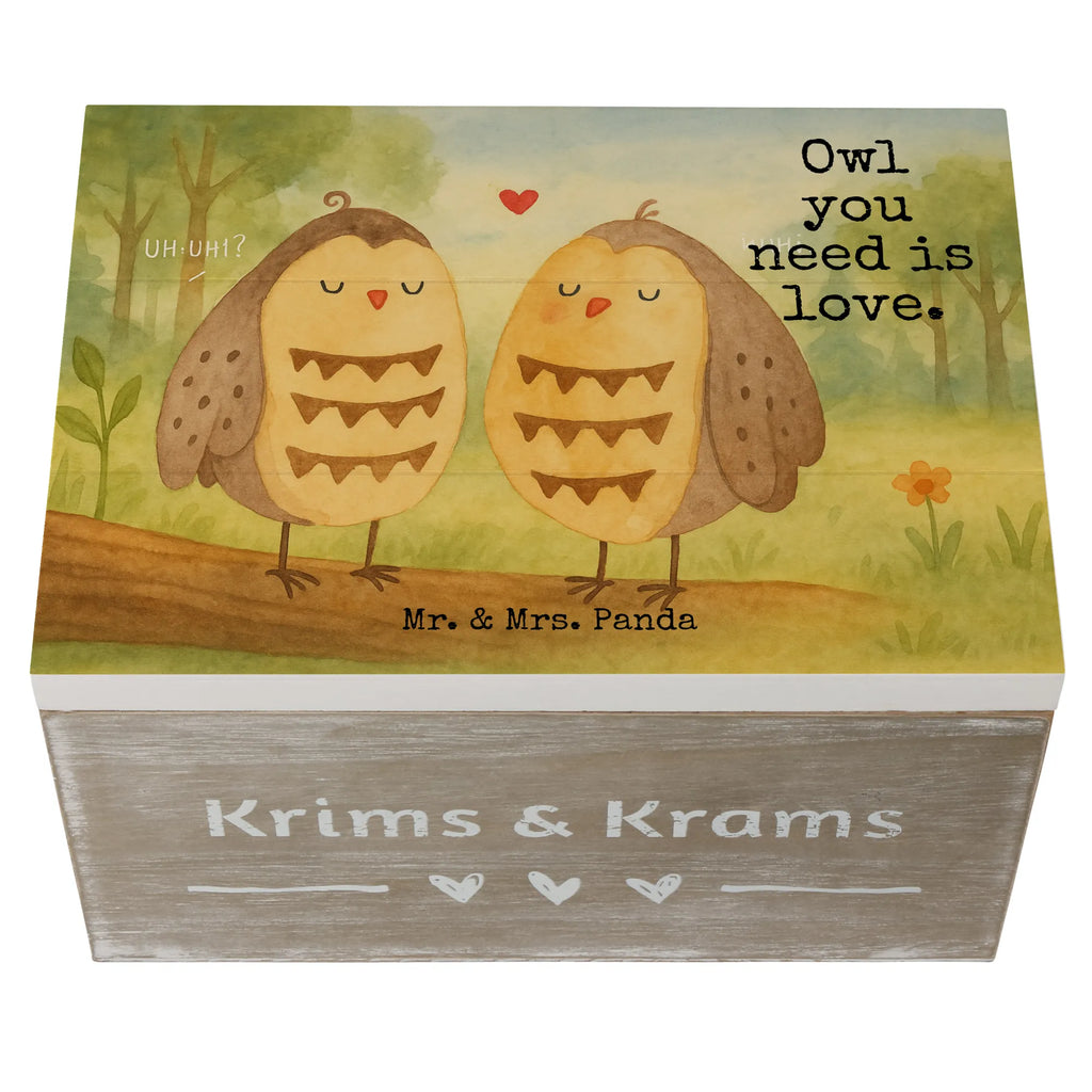 Holzkiste Eulen Liebe Design Erinnerungsbox, Geschenkbox, Kiste, Holzkiste, Schatulle, Truhe, XXL, Aufbewahrungsbox, Erinnerungskiste, Schatzkiste, Geschenkdose, Dekokiste, Eule, All you need is love, Hochzeit Spruch, Liebe, Owl, Freund, Wortspiel lustig, Eule Deko, Freundin Geschenk, Liebe Spruch