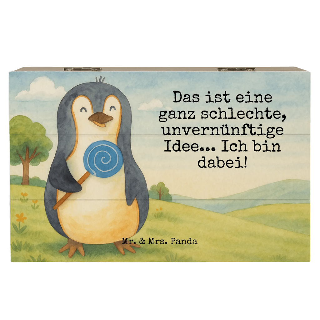 Holzkiste Pinguin Lolli Design Schatzkiste, Geschenkdose, Erinnerungskiste, Aufbewahrungsbox, Truhe, XXL, Schatulle, Geschenkbox, Kiste, Dekokiste, Erinnerungsbox, Holzkiste, Pinguin, Lolli, Rabauke, Gauner, Spruch, Süßigkeiten, Ganove, Pinguine, Rebell, Blödsinn