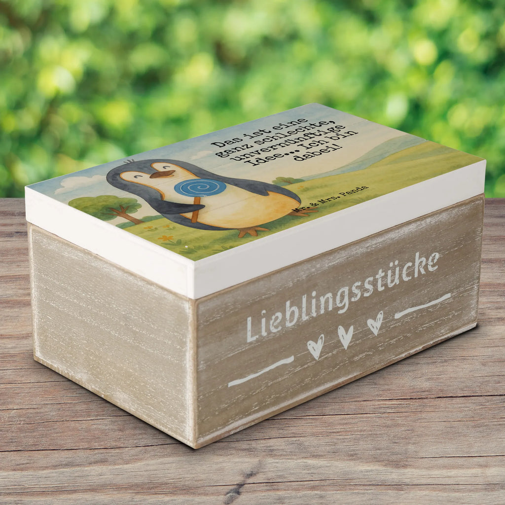 Holzkiste Pinguin Lolli Design Schatzkiste, Geschenkdose, Erinnerungskiste, Aufbewahrungsbox, Truhe, XXL, Schatulle, Geschenkbox, Kiste, Dekokiste, Erinnerungsbox, Holzkiste, Pinguin, Lolli, Rabauke, Gauner, Spruch, Süßigkeiten, Ganove, Pinguine, Rebell, Blödsinn
