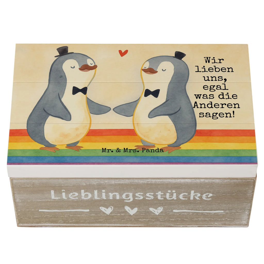 Holzkiste Pinguine Gay Pride Design Geschenkdose, Aufbewahrungsbox, Schatzkiste, Geschenkbox, Truhe, Schatulle, Dekokiste, XXL, Holzkiste, Erinnerungsbox, Erinnerungskiste, Kiste, Hochzeit, Hochzeitsgeschenk, Ehe, Hochzeitsfeier, Trauung, Trauungsgeschenk, Hochzeitskarte, Verlobungsfeier, Verlobungsgeschenk, Hochzeitsgeschenkideen, Hochzeitsgeschenke für Brautpaar