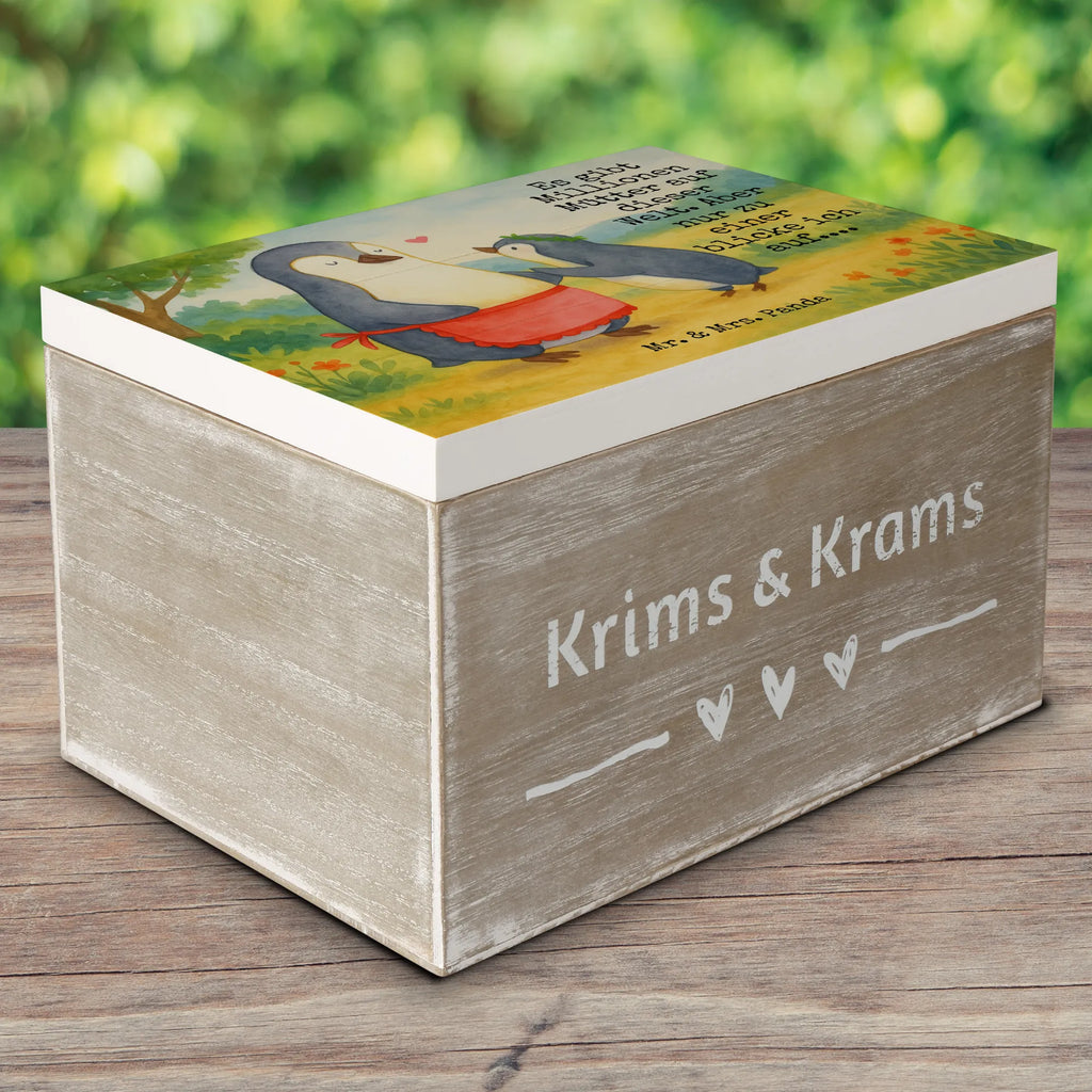 Wooden chest Penguin with child Design Aufbewahrungsbox, Dekokiste, XXL, Erinnerungskiste, Holzkiste, Erinnerungsbox, Truhe, Geschenkdose, Schatulle, Geschenkbox, Kiste, Schatzkiste, Familie, Vatertag, Muttertag, Bruder, Schwester, Mama, Papa, Oma, Opa, Mutti, Mami, Geburststag, Mutter, Geschenk