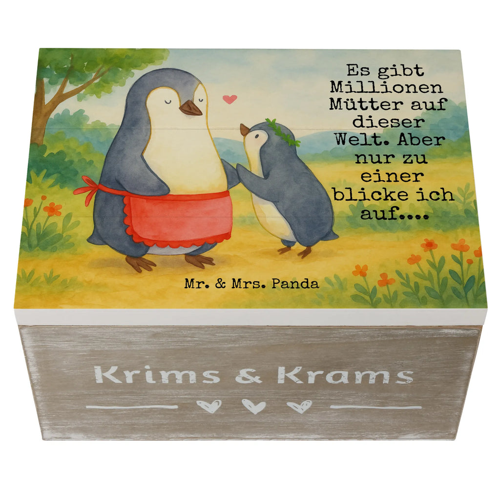 Wooden chest Penguin with child Design Aufbewahrungsbox, Dekokiste, XXL, Erinnerungskiste, Holzkiste, Erinnerungsbox, Truhe, Geschenkdose, Schatulle, Geschenkbox, Kiste, Schatzkiste, Familie, Vatertag, Muttertag, Bruder, Schwester, Mama, Papa, Oma, Opa, Mutti, Mami, Geburststag, Mutter, Geschenk