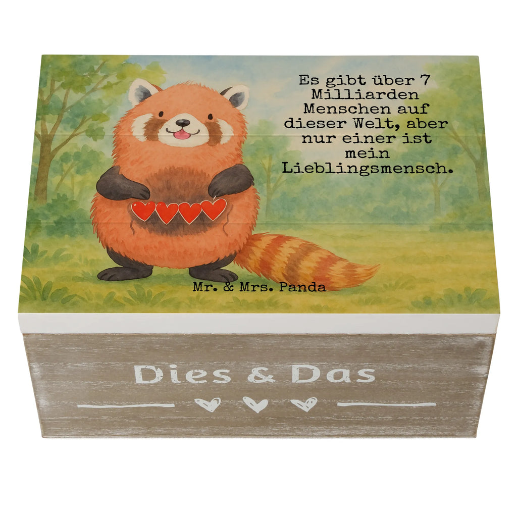 Wooden chest red panda Design XXL, Geschenkbox, Erinnerungsbox, Holzkiste, Kiste, Truhe, Schatzkiste, Dekokiste, Aufbewahrungsbox, Erinnerungskiste, Schatulle, Geschenkdose, Tiermotive, Gute Laune, lustige Sprüche, Tiere, Panda, Liebe, Liebling, Herz, Rot, Lieblingsmensch