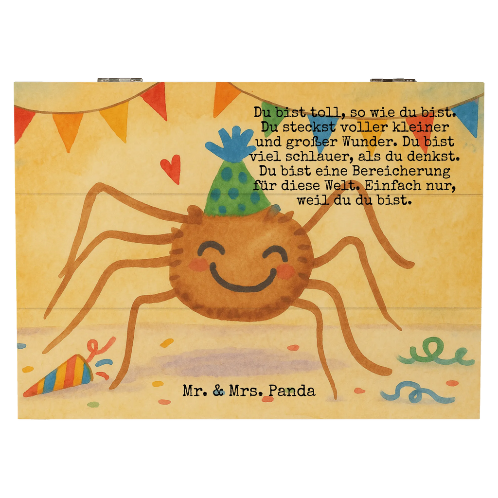 Wooden chest Spider Agathe Party Design Dekokiste, Erinnerungskiste, Kiste, Geschenkdose, Erinnerungsbox, Schatulle, Geschenkbox, Aufbewahrungsbox, Schatzkiste, Truhe, XXL, Holzkiste, Spinne Agathe, Spinne, Agathe, Videos, Merchandise, Motivation, Glück, Wunder, Selbstliebe