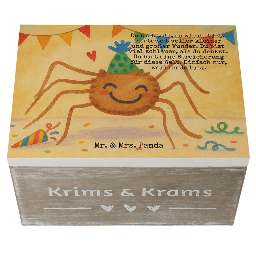 Wooden chest Spider Agathe Party Design Dekokiste, Erinnerungskiste, Kiste, Geschenkdose, Erinnerungsbox, Schatulle, Geschenkbox, Aufbewahrungsbox, Schatzkiste, Truhe, XXL, Holzkiste, Spinne Agathe, Spinne, Agathe, Videos, Merchandise, Motivation, Glück, Wunder, Selbstliebe