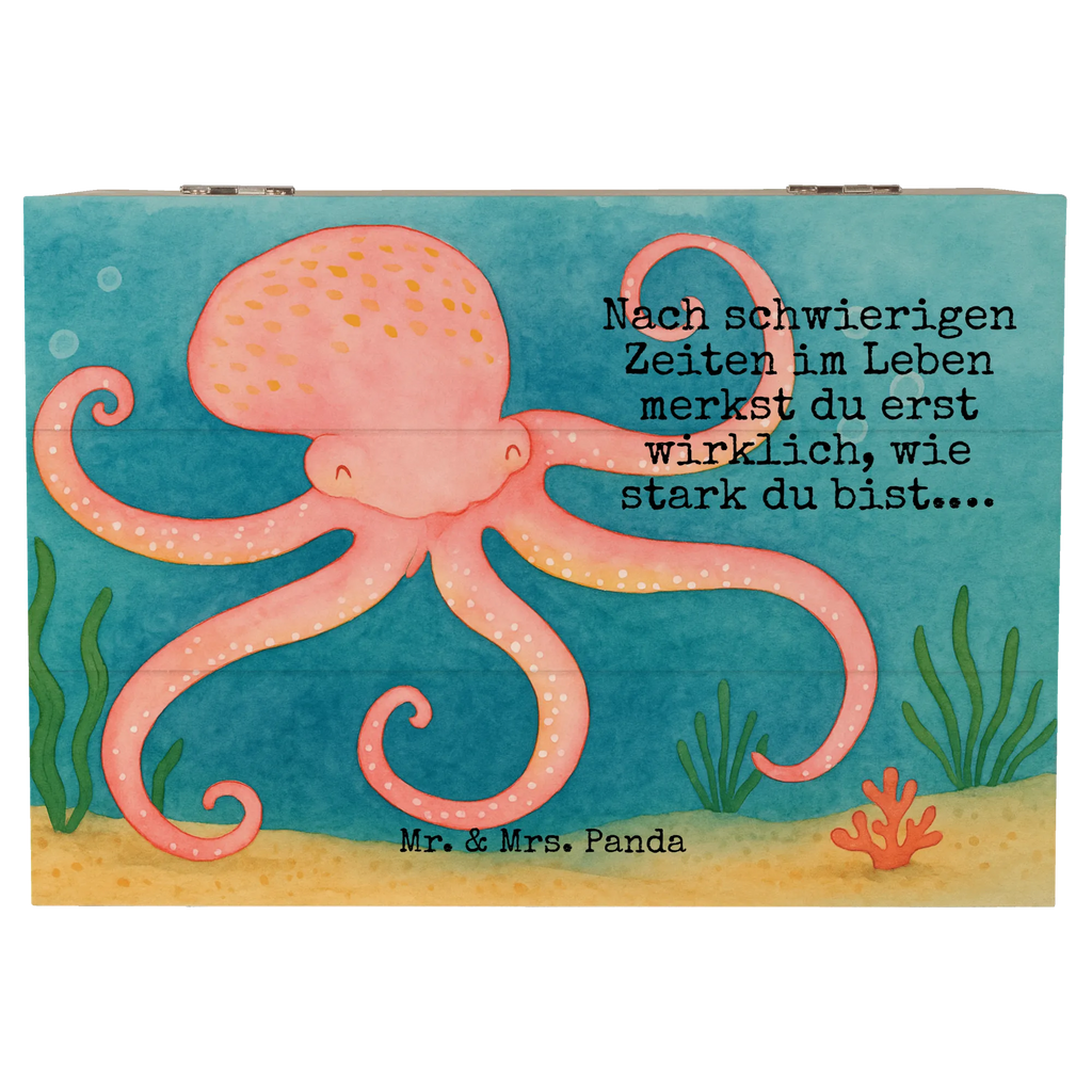 Skrzynia drewniana Ośmiornica Design Aufbewahrungsbox, Geschenkbox, Kiste, Geschenkdose, Schatulle, Truhe, Dekokiste, Holzkiste, Schatzkiste, Erinnerungsbox, XXL, Erinnerungskiste, Tiermotive, Gute Laune, lustige Sprüche, Tiere, Ozean, Wasser, Meer, Meerestier, Tintenfisch, Krake, Arme