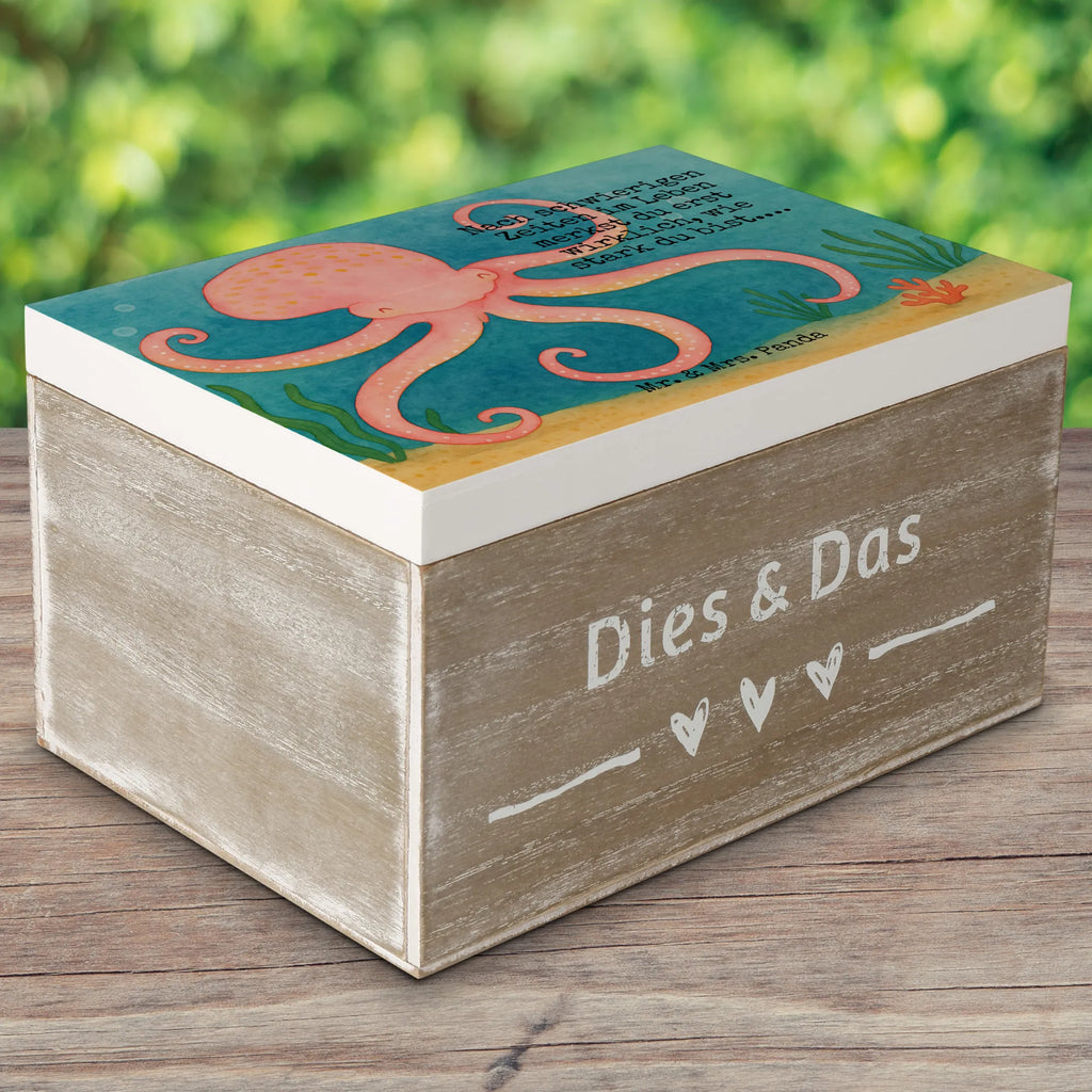 Skrzynia drewniana Ośmiornica Design Aufbewahrungsbox, Geschenkbox, Kiste, Geschenkdose, Schatulle, Truhe, Dekokiste, Holzkiste, Schatzkiste, Erinnerungsbox, XXL, Erinnerungskiste, Tiermotive, Gute Laune, lustige Sprüche, Tiere, Ozean, Wasser, Meer, Meerestier, Tintenfisch, Krake, Arme