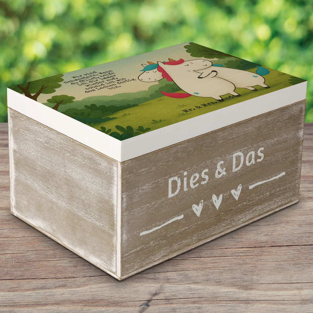 Holzkiste Einhörner Umarmen Design Truhe, Aufbewahrungsbox, Geschenkdose, Erinnerungsbox, XXL, Schatulle, Erinnerungskiste, Geschenkbox, Kiste, Schatzkiste, Dekokiste, Holzkiste, Einhorn, Einhörner, Einhorn Deko, Unicorn, Freundinnen, Geschwister, Liebe, Schwester, BFF, Freundin, Schwestern, Sister, Familie