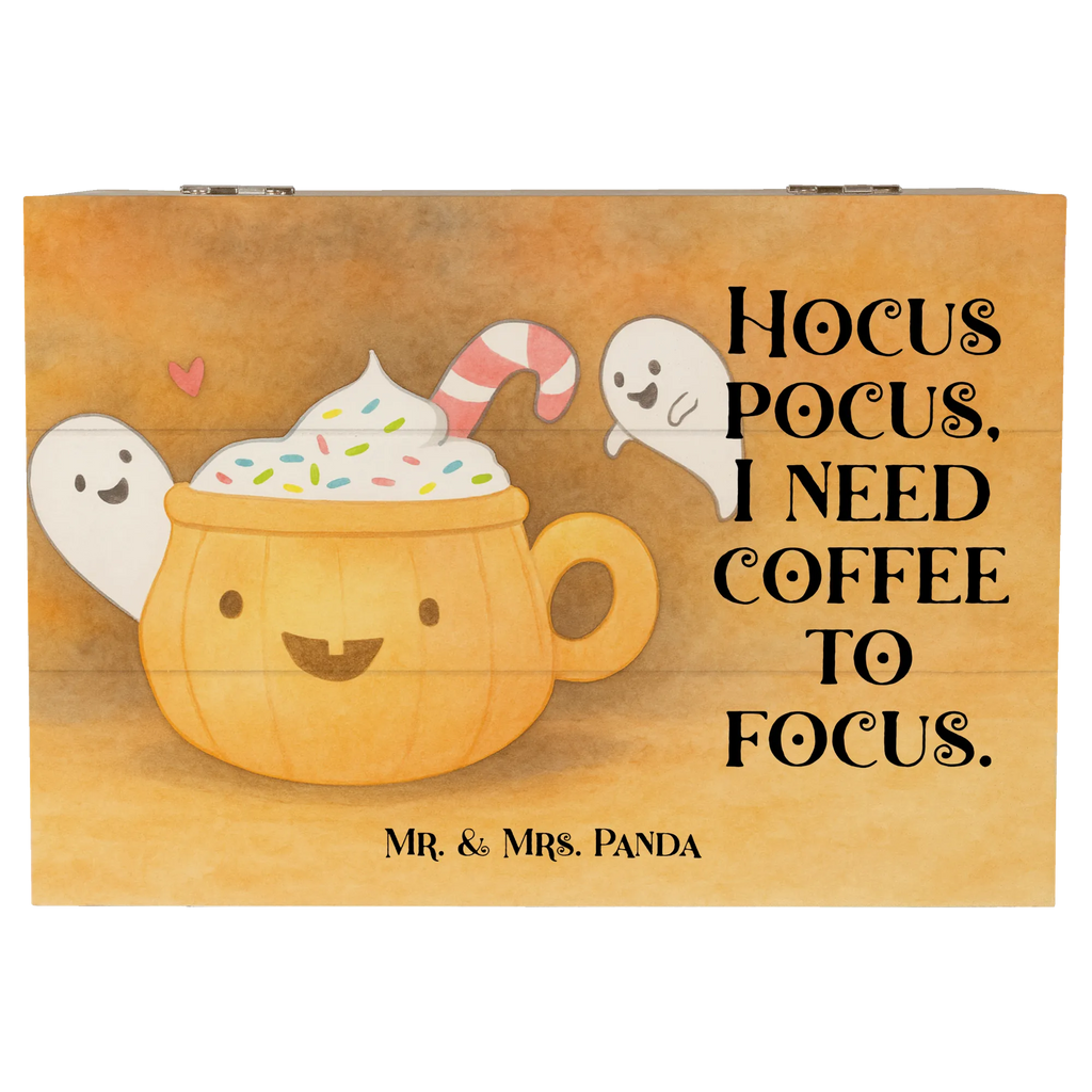 Holzkiste Kaffee Gespenst Design Erinnerungskiste, Erinnerungsbox, Schatzkiste, Kiste, Aufbewahrungsbox, Dekokiste, Holzkiste, Truhe, Geschenkbox, Geschenkdose, XXL, Schatulle, Halloween, Deko, Martinssingen, Dekoration, Geschenke, Schenken, Süßes sonst gibt's saures, Halloween Deko, Pumpkin spiced Latte, Kaffee, Gespenst, Trick or Treat