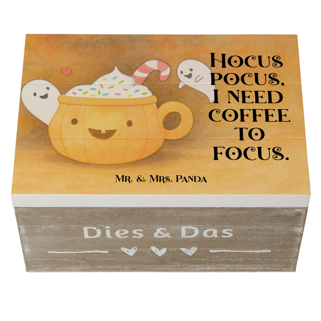 Holzkiste Kaffee Gespenst Design Erinnerungskiste, Erinnerungsbox, Schatzkiste, Kiste, Aufbewahrungsbox, Dekokiste, Holzkiste, Truhe, Geschenkbox, Geschenkdose, XXL, Schatulle, Halloween, Deko, Martinssingen, Dekoration, Geschenke, Schenken, Süßes sonst gibt's saures, Halloween Deko, Pumpkin spiced Latte, Kaffee, Gespenst, Trick or Treat
