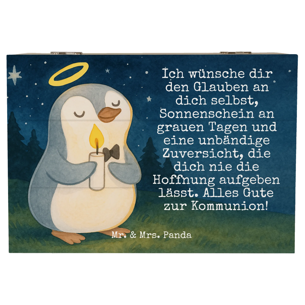Wooden chest penguin communion Design Erinnerungskiste, Geschenkbox, Holzkiste, Schatulle, Schatzkiste, Dekokiste, Aufbewahrungsbox, Erinnerungsbox, Kiste, XXL, Truhe, Geschenkdose, Konfirmation, Kommunion, Jugendweihe, Konfirmation Geschenk, Kommunion Dankeschön, Glauben, Kommunion Geschenk, Sonnenschein