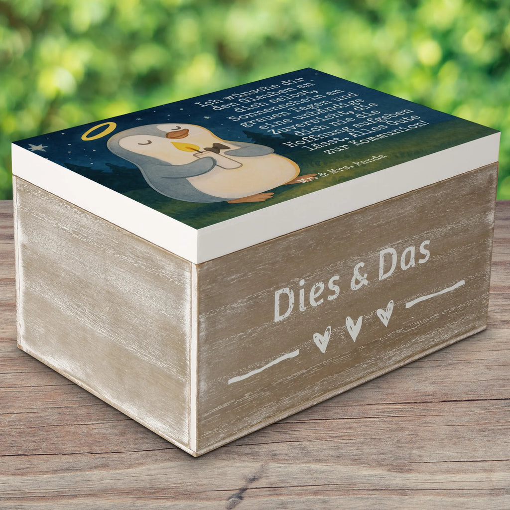 Wooden chest penguin communion Design Erinnerungskiste, Geschenkbox, Holzkiste, Schatulle, Schatzkiste, Dekokiste, Aufbewahrungsbox, Erinnerungsbox, Kiste, XXL, Truhe, Geschenkdose, Konfirmation, Kommunion, Jugendweihe, Konfirmation Geschenk, Kommunion Dankeschön, Glauben, Kommunion Geschenk, Sonnenschein