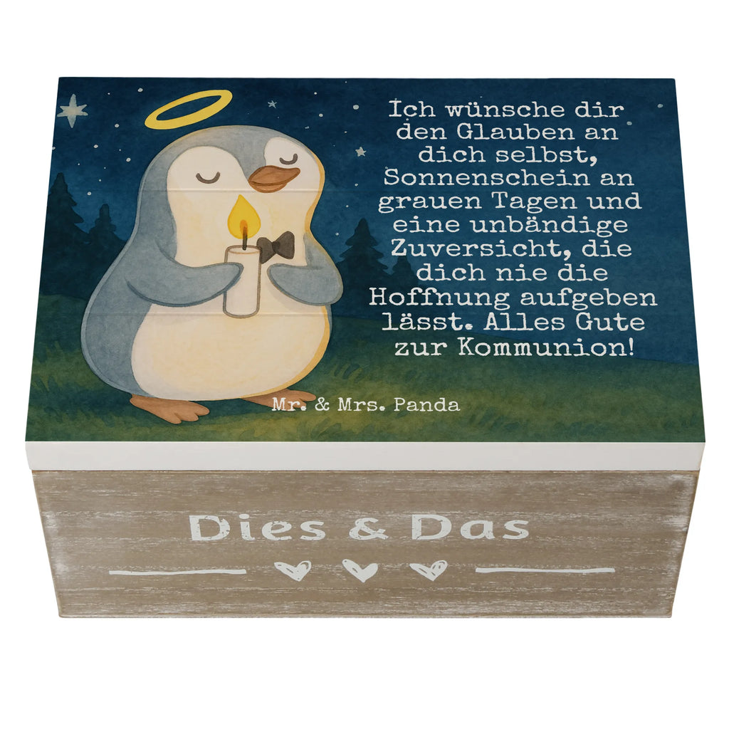 Wooden chest penguin communion Design Erinnerungskiste, Geschenkbox, Holzkiste, Schatulle, Schatzkiste, Dekokiste, Aufbewahrungsbox, Erinnerungsbox, Kiste, XXL, Truhe, Geschenkdose, Konfirmation, Kommunion, Jugendweihe, Konfirmation Geschenk, Kommunion Dankeschön, Glauben, Kommunion Geschenk, Sonnenschein