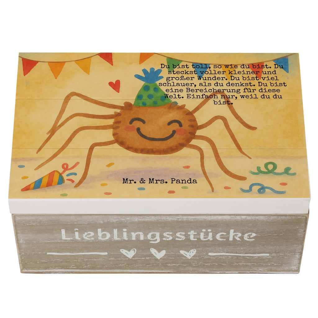 Wooden chest Spider Agathe Party Design Dekokiste, Erinnerungskiste, Kiste, Geschenkdose, Erinnerungsbox, Schatulle, Geschenkbox, Aufbewahrungsbox, Schatzkiste, Truhe, XXL, Holzkiste, Spinne Agathe, Spinne, Agathe, Videos, Merchandise, Motivation, Glück, Wunder, Selbstliebe