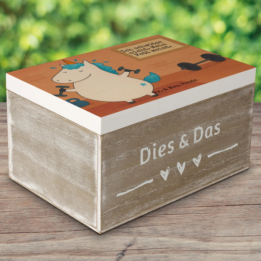 Skrzynia drewniana jednorożec Fitness Design Truhe, XXL, Geschenkbox, Schatzkiste, Holzkiste, Kiste, Schatulle, Aufbewahrungsbox, Geschenkdose, Erinnerungskiste, Dekokiste, Erinnerungsbox, Einhorn, Einhörner, Einhorn Deko, Unicorn, Gym, Fitnessstudio, Geräte, Fitness, Pumpen, Sixpack, Abnehmen, Sport, Diät
