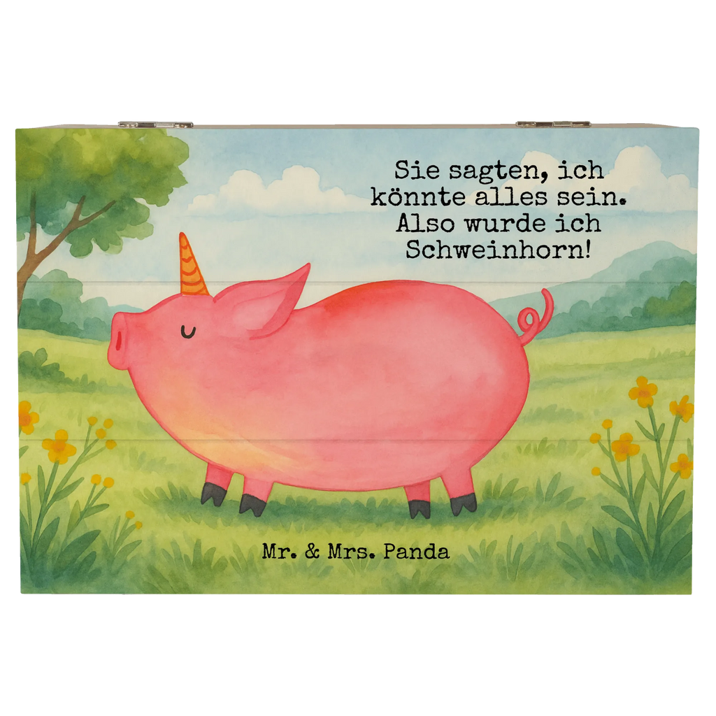 Holzkiste Einhorn Schwein Design Schatulle, Aufbewahrungsbox, Erinnerungskiste, Geschenkbox, XXL, Dekokiste, Schatzkiste, Geschenkdose, Holzkiste, Kiste, Truhe, Erinnerungsbox, Einhorn, Einhörner, Einhorn Deko, Unicorn, geschenk, english, funny, Piggy, witzig. lustig, Schweinhorn, Schwein, Bauer, Pig, Party, englisch, Spaß, Spruch