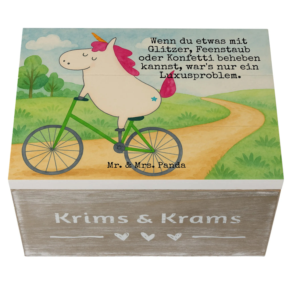 Holzkiste Einhorn Radfahrer Design Kiste, XXL, Holzkiste, Geschenkdose, Aufbewahrungsbox, Truhe, Erinnerungskiste, Schatzkiste, Erinnerungsbox, Geschenkbox, Dekokiste, Schatulle, Einhorn, Einhörner, Einhorn Deko, Unicorn, Rad, Liebeskummer, Luxusproblem, Radfahren, Feenstaub, Bike, Kummer, Konfetti, Radfahrer