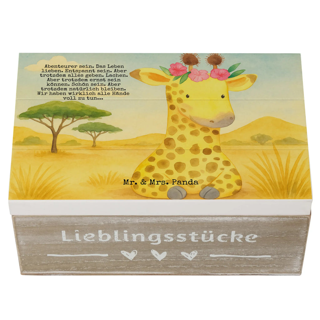 Holzkiste Giraffe Blumenkranz Design XXL, Truhe, Dekokiste, Erinnerungskiste, Kiste, Geschenkbox, Schatzkiste, Holzkiste, Erinnerungsbox, Aufbewahrungsbox, Geschenkdose, Schatulle, Afrika, Wildtiere, Giraffe, Selbstliebe, Freundin, Blumenkranz, Abenteurer