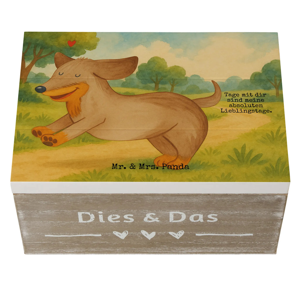 Wooden chest Dog dachshund Design Dekokiste, XXL, Erinnerungsbox, Aufbewahrungsbox, Erinnerungskiste, Kiste, Schatzkiste, Geschenkbox, Schatulle, Truhe, Holzkiste, Geschenkdose, Hund, Hundemotiv, Haustier, Hunderasse, Tierliebhaber, Hundebesitzer, Sprüche, Dachshund, Dackel, Hunde, happy dog
