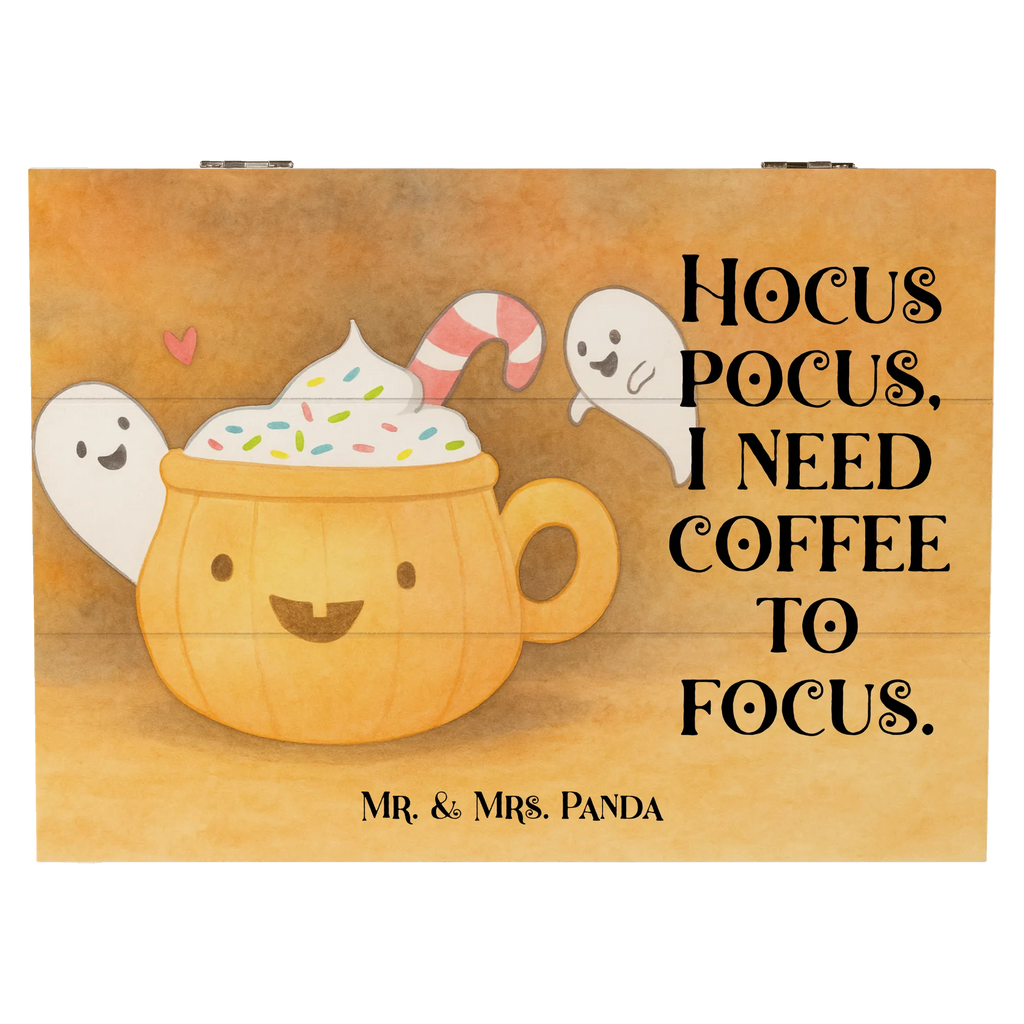 Holzkiste Kaffee Gespenst Design Erinnerungskiste, Erinnerungsbox, Schatzkiste, Kiste, Aufbewahrungsbox, Dekokiste, Holzkiste, Truhe, Geschenkbox, Geschenkdose, XXL, Schatulle, Halloween, Deko, Martinssingen, Dekoration, Geschenke, Schenken, Süßes sonst gibt's saures, Halloween Deko, Pumpkin spiced Latte, Kaffee, Gespenst, Trick or Treat
