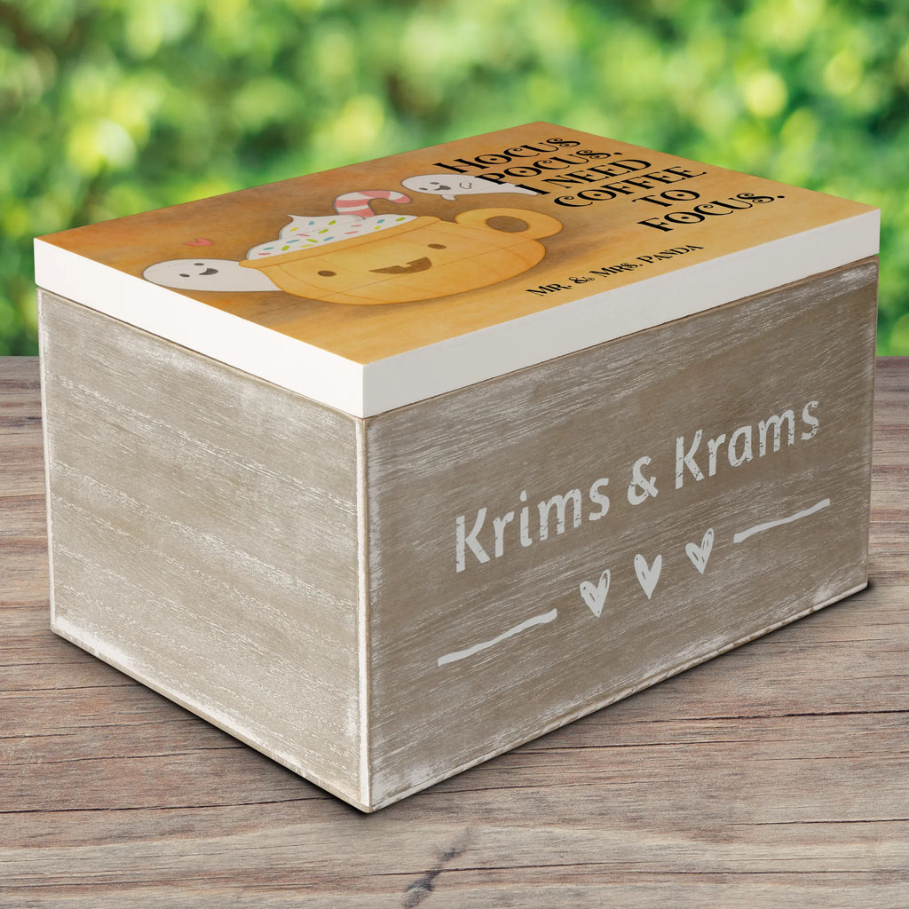 Holzkiste Kaffee Gespenst Design Erinnerungskiste, Erinnerungsbox, Schatzkiste, Kiste, Aufbewahrungsbox, Dekokiste, Holzkiste, Truhe, Geschenkbox, Geschenkdose, XXL, Schatulle, Halloween, Deko, Martinssingen, Dekoration, Geschenke, Schenken, Süßes sonst gibt's saures, Halloween Deko, Pumpkin spiced Latte, Kaffee, Gespenst, Trick or Treat