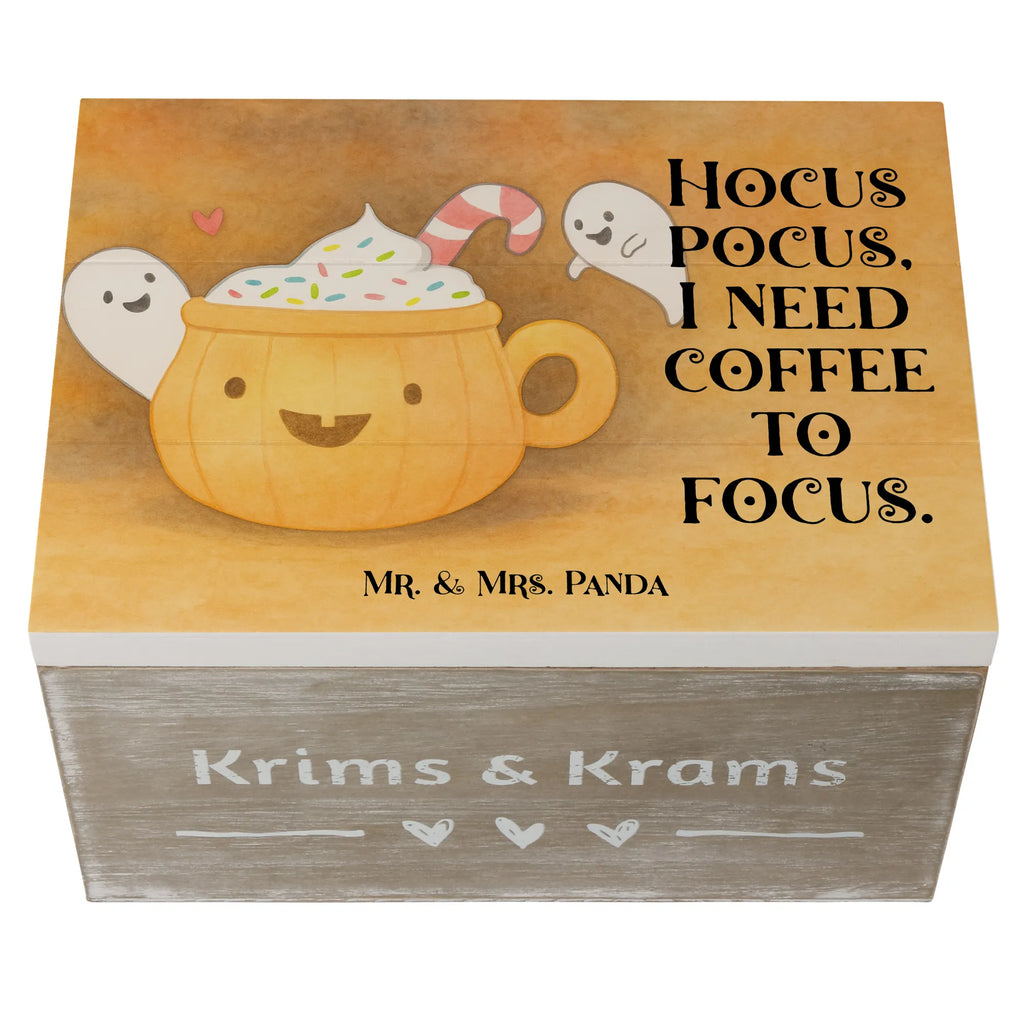 Holzkiste Kaffee Gespenst Design Erinnerungskiste, Erinnerungsbox, Schatzkiste, Kiste, Aufbewahrungsbox, Dekokiste, Holzkiste, Truhe, Geschenkbox, Geschenkdose, XXL, Schatulle, Halloween, Deko, Martinssingen, Dekoration, Geschenke, Schenken, Süßes sonst gibt's saures, Halloween Deko, Pumpkin spiced Latte, Kaffee, Gespenst, Trick or Treat