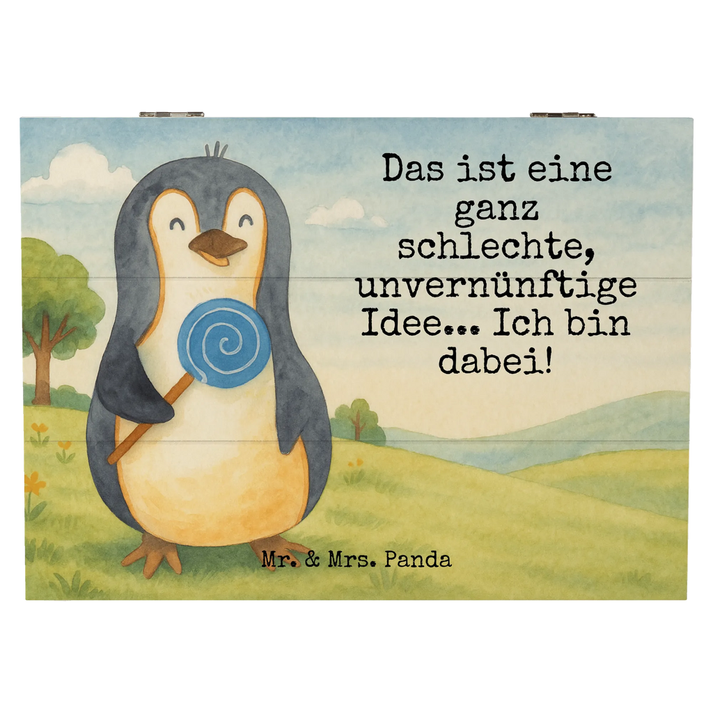 Holzkiste Pinguin Lolli Design Schatzkiste, Geschenkdose, Erinnerungskiste, Aufbewahrungsbox, Truhe, XXL, Schatulle, Geschenkbox, Kiste, Dekokiste, Erinnerungsbox, Holzkiste, Pinguin, Lolli, Rabauke, Gauner, Spruch, Süßigkeiten, Ganove, Pinguine, Rebell, Blödsinn