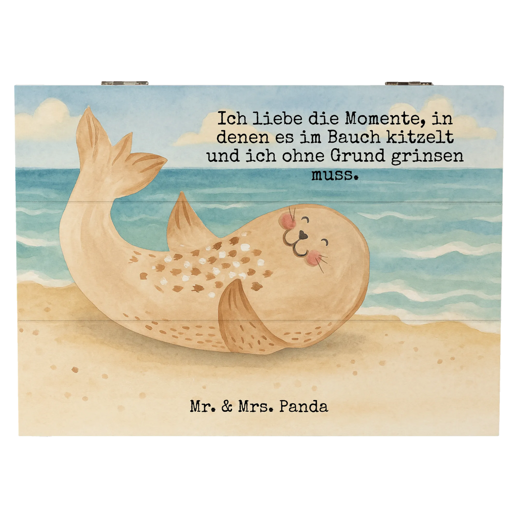 Holzkiste Robbe Liegen Design Holzkiste, Geschenkbox, XXL, Aufbewahrungsbox, Geschenkdose, Kiste, Schatzkiste, Erinnerungsbox, Dekokiste, Schatulle, Truhe, Erinnerungskiste, Tiermotive, Gute Laune, lustige Sprüche, Tiere, Lachen, Nordsee, Robbe, Robben, Meerestier, Freude, Strand, Seehund, Ostsee