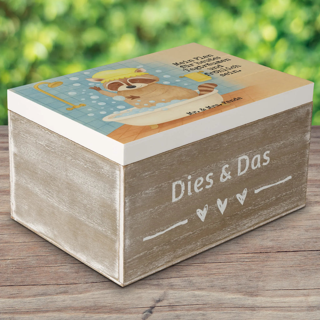 Holzkiste Waschbär Design Schatzkiste, Geschenkbox, Geschenkdose, Erinnerungsbox, Dekokiste, Kiste, XXL, Holzkiste, Erinnerungskiste, Truhe, Aufbewahrungsbox, Schatulle, Tiermotive, Gute Laune, lustige Sprüche, Tiere, Fröhlich, Waschbär, Seifenblasen, Tagträumen, waschen, Plan
