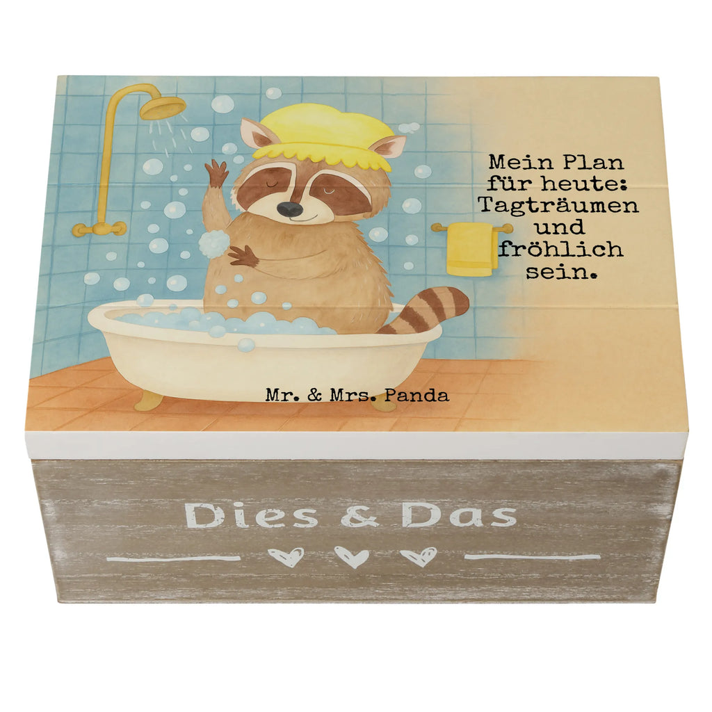 Holzkiste Waschbär Design Schatzkiste, Geschenkbox, Geschenkdose, Erinnerungsbox, Dekokiste, Kiste, XXL, Holzkiste, Erinnerungskiste, Truhe, Aufbewahrungsbox, Schatulle, Tiermotive, Gute Laune, lustige Sprüche, Tiere, Fröhlich, Waschbär, Seifenblasen, Tagträumen, waschen, Plan