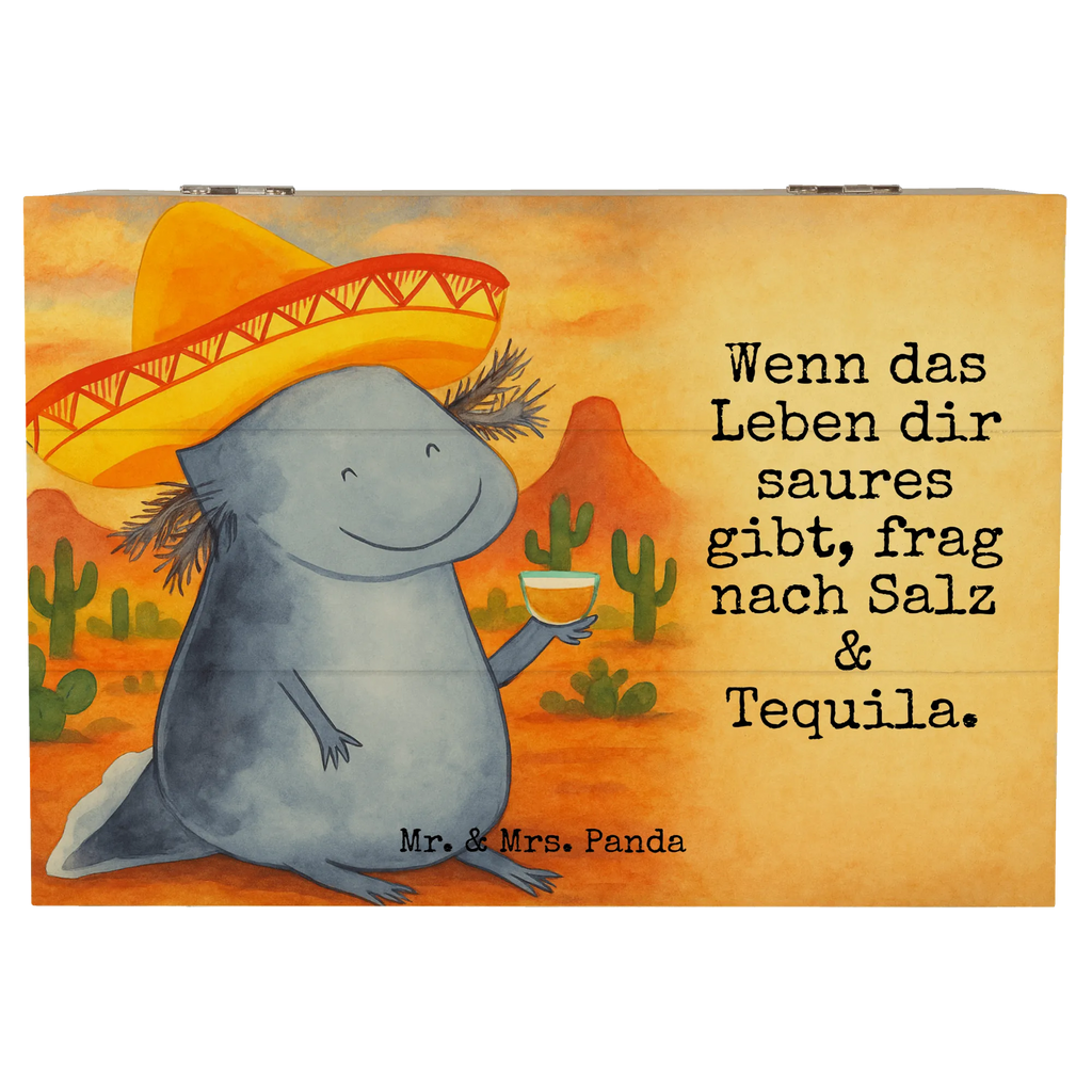 Holzkiste Axolotl Tequila Design Dekokiste, Erinnerungskiste, Geschenkbox, Schatzkiste, Truhe, Kiste, Schatulle, Geschenkdose, Aufbewahrungsbox, Erinnerungsbox, XXL, Holzkiste, Axolotl, Molch, Lurche, Feuerdrache, Schwanzlurch, Mexiko, Sombrero, Zitrone, Lurch, Tequila, Feuersalamander, Axolot, Spruch, Motivation, Mexico