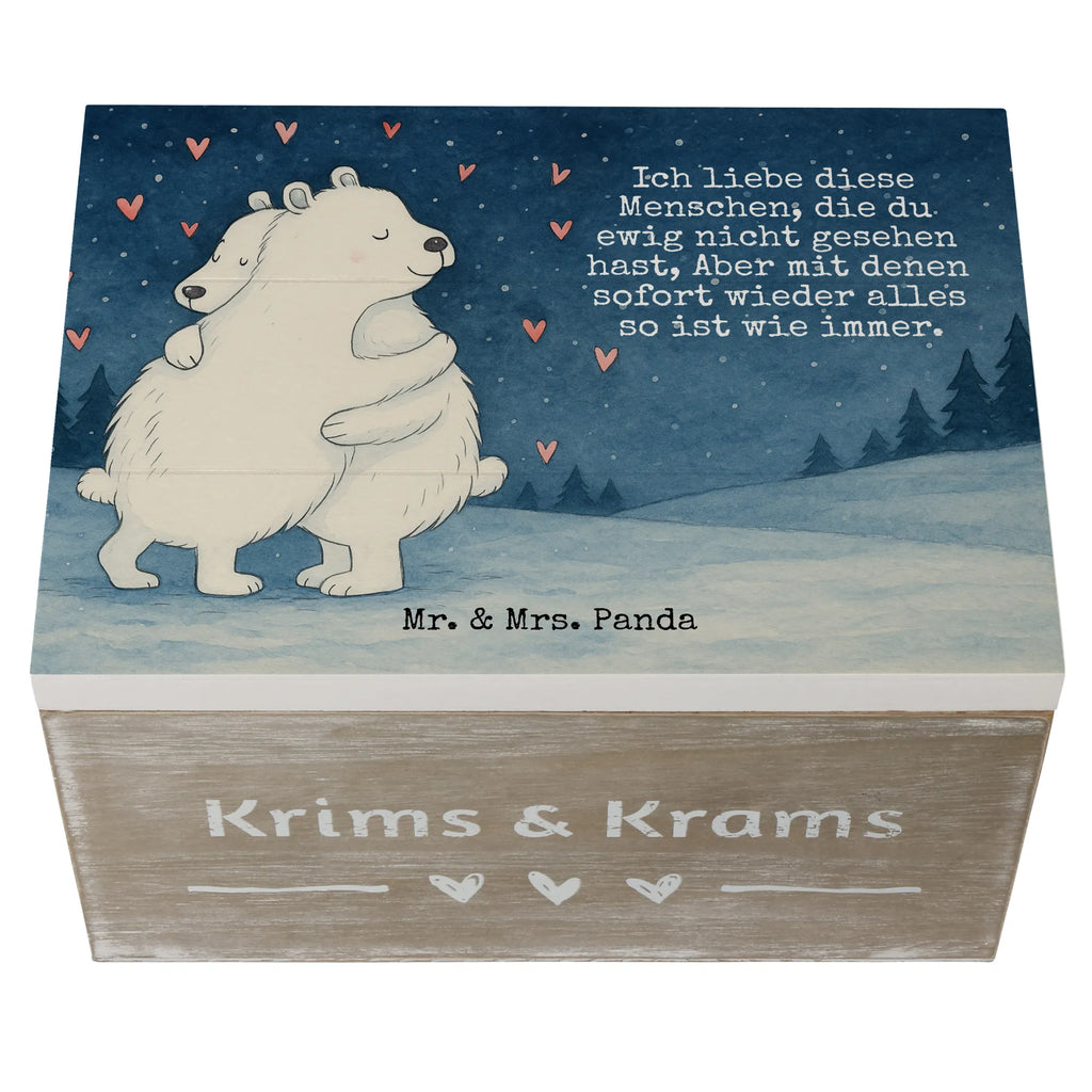 Holzkiste Eisbär Umarmen Design Truhe, Kiste, Geschenkbox, Erinnerungsbox, Aufbewahrungsbox, Schatzkiste, Holzkiste, Erinnerungskiste, XXL, Schatulle, Dekokiste, Geschenkdose, Tiermotive, Gute Laune, lustige Sprüche, Tiere