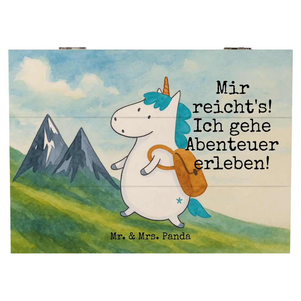 Holzkiste Einhorn Bergsteiger Design Erinnerungsbox, Schatulle, Kiste, Schatzkiste, Erinnerungskiste, Truhe, Holzkiste, Dekokiste, Aufbewahrungsbox, Geschenkbox, XXL, Geschenkdose, Einhorn, Einhörner, Einhorn Deko, Unicorn, Abenteurer, Abenteuer, Weltenbummler, Bergsteiger, Weltreise, Reisen, Urlaub, Berge, Entdecker