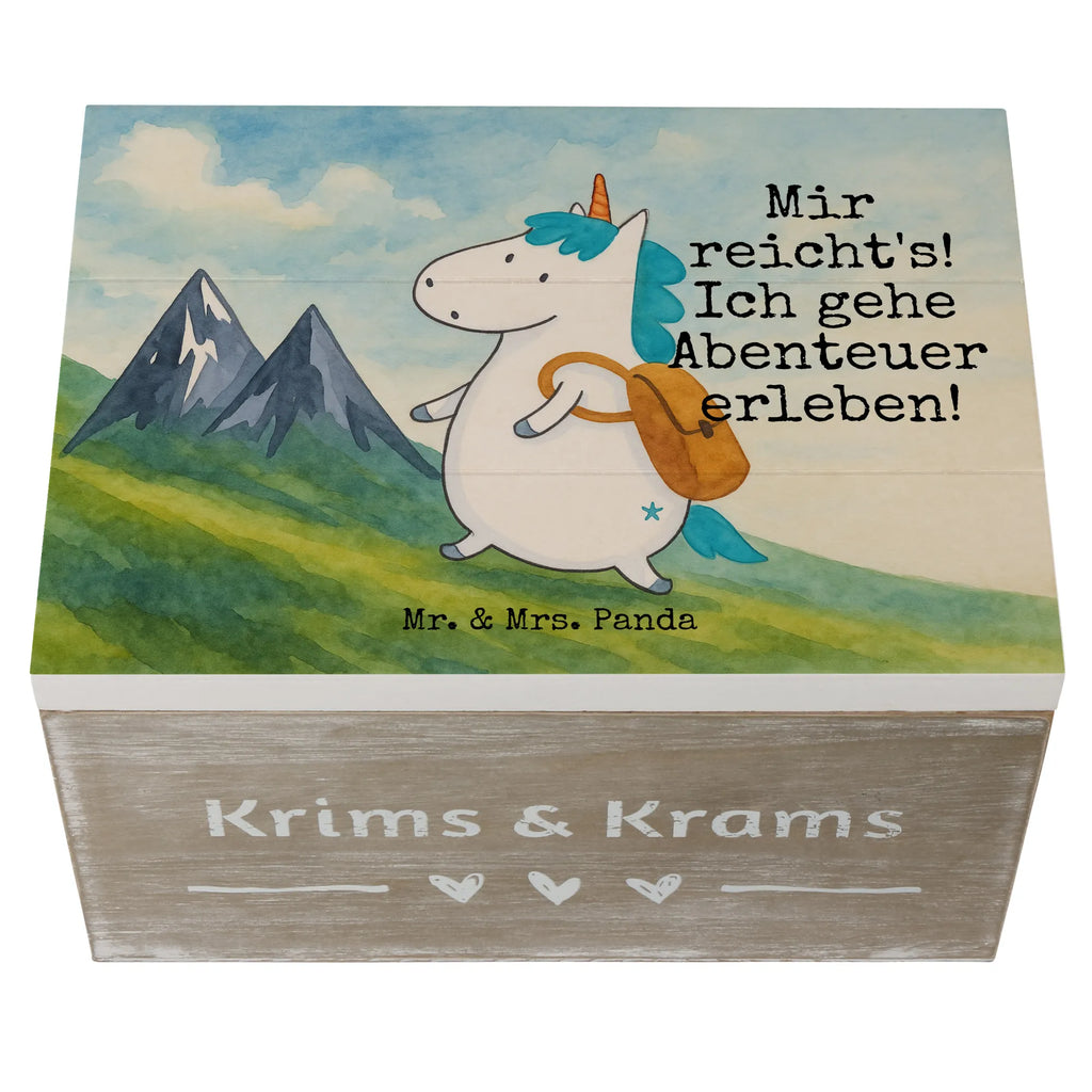 Holzkiste Einhorn Bergsteiger Design Erinnerungsbox, Schatulle, Kiste, Schatzkiste, Erinnerungskiste, Truhe, Holzkiste, Dekokiste, Aufbewahrungsbox, Geschenkbox, XXL, Geschenkdose, Einhorn, Einhörner, Einhorn Deko, Unicorn, Abenteurer, Abenteuer, Weltenbummler, Bergsteiger, Weltreise, Reisen, Urlaub, Berge, Entdecker