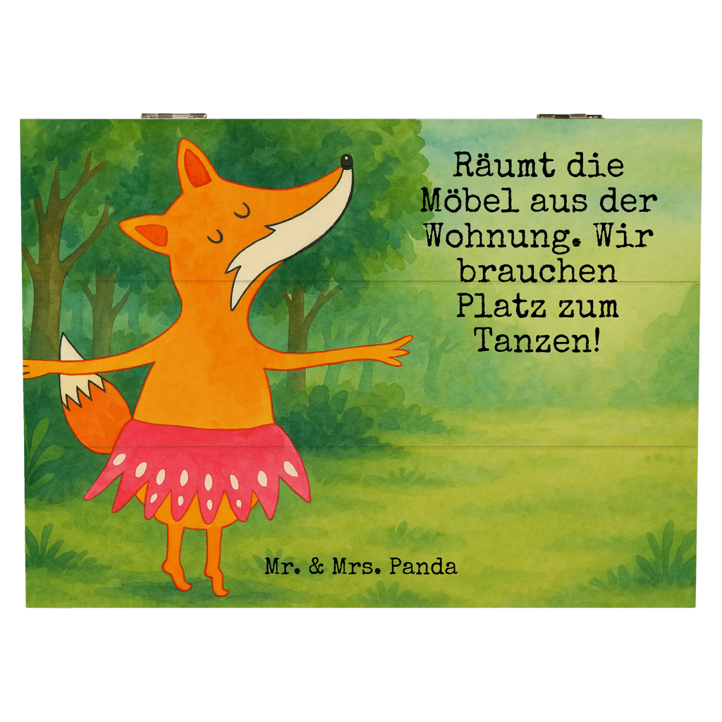 Holzkiste Fuchs Ballerina Design Truhe, Schatulle, Schatzkiste, Geschenkdose, Kiste, Geschenkbox, Aufbewahrungsbox, Holzkiste, XXL, Erinnerungsbox, Dekokiste, Erinnerungskiste, Fuchs, Füchse, Füchsin, Tänzerin, Fuchs Spruch, Geburtstag, Einladung, Ballerina, Ballett, Party, Tanzen