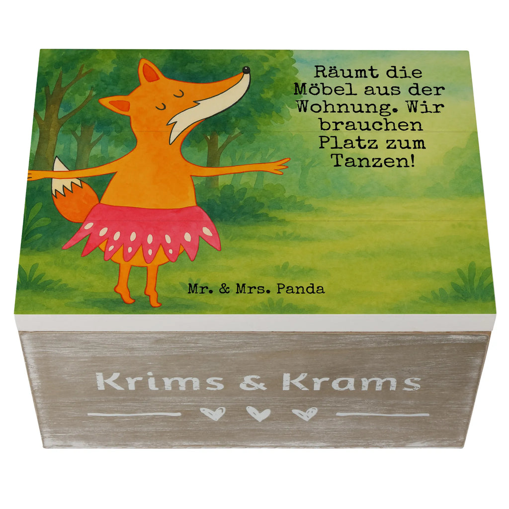 Holzkiste Fuchs Ballerina Design Truhe, Schatulle, Schatzkiste, Geschenkdose, Kiste, Geschenkbox, Aufbewahrungsbox, Holzkiste, XXL, Erinnerungsbox, Dekokiste, Erinnerungskiste, Fuchs, Füchse, Füchsin, Tänzerin, Fuchs Spruch, Geburtstag, Einladung, Ballerina, Ballett, Party, Tanzen