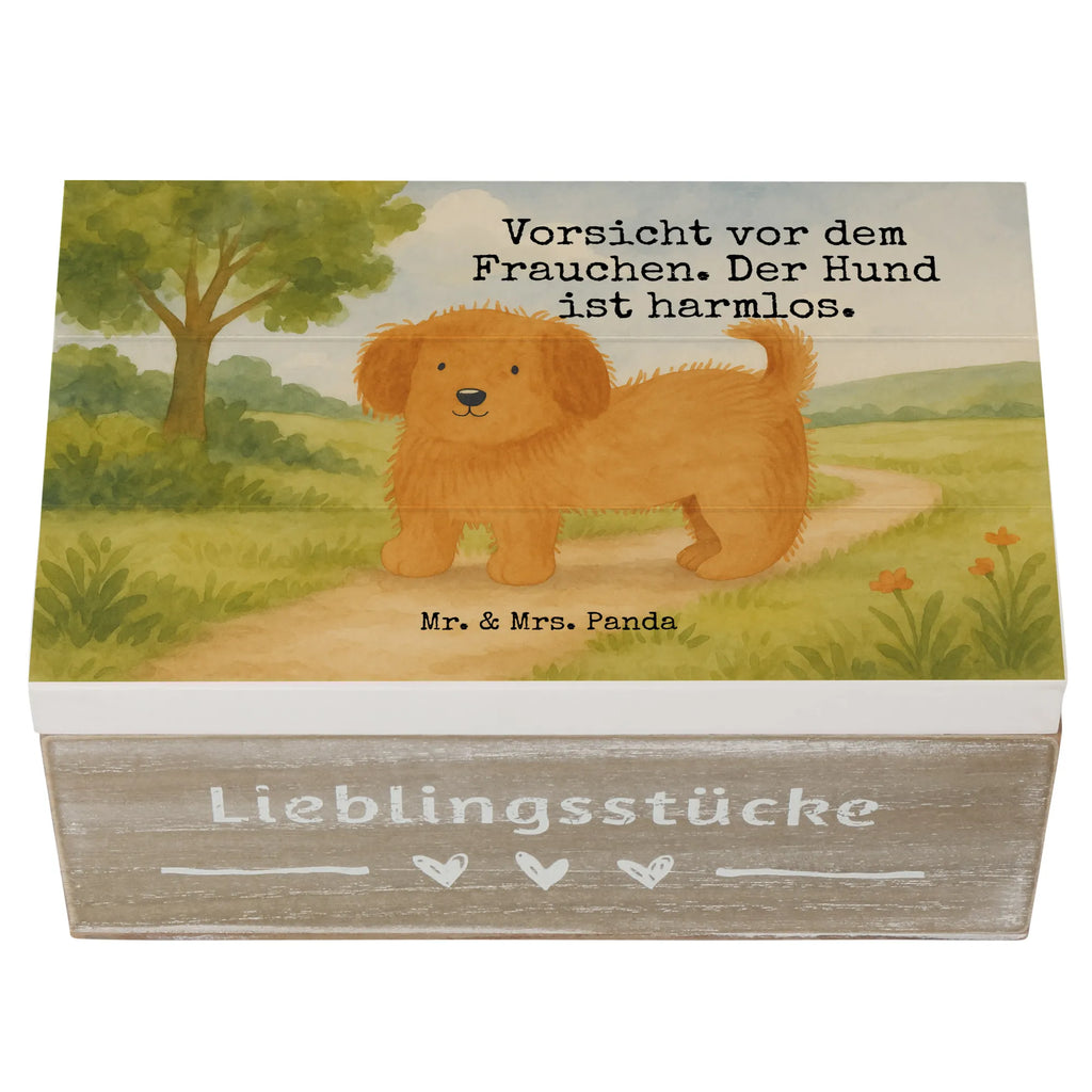 Skrzynia drewniana pies puszysty Design Dekokiste, XXL, Holzkiste, Erinnerungsbox, Kiste, Geschenkdose, Schatzkiste, Erinnerungskiste, Truhe, Schatulle, Geschenkbox, Aufbewahrungsbox, Hund, Hundemotiv, Haustier, Hunderasse, Tierliebhaber, Hundebesitzer, Sprüche, Frauchen, Hundemama, Hunde, Hundeliebe