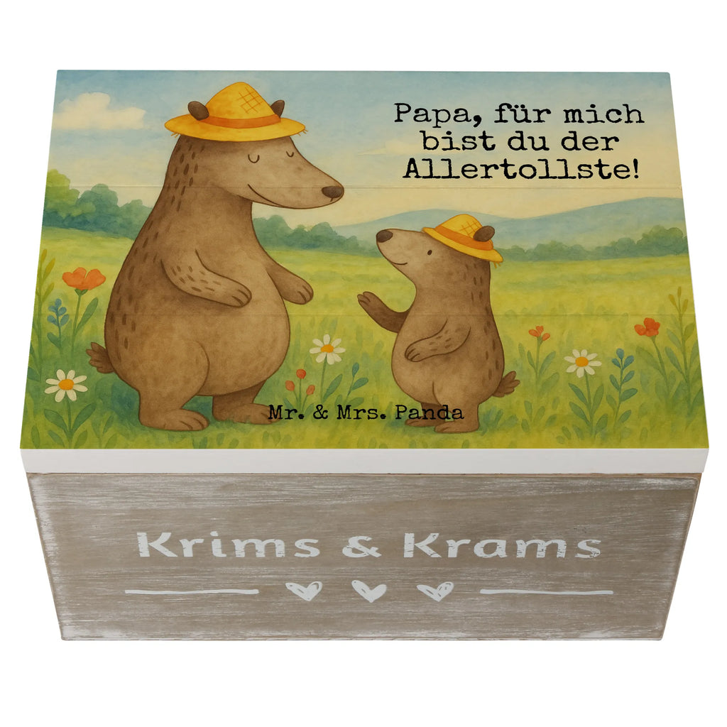Skrzynia drewniana Niedźwiedzie z kapeluszami Design Schatzkiste, Erinnerungsbox, Erinnerungskiste, Geschenkdose, Schatulle, Geschenkbox, Truhe, Aufbewahrungsbox, Kiste, Dekokiste, XXL, Holzkiste, Familie, Vatertag, Muttertag, Bruder, Schwester, Mama, Papa, Oma, Opa, Vorbild, Söhne, Kind, Daddy, Paps, Vater, Family, Kinder, Bär, Lieblingsmensch, Sohn, Papi, Vater-Sohn, Dad, Bären