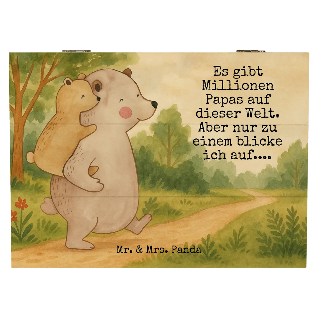 Holzkiste Papa Bär Design Truhe, Erinnerungsbox, Kiste, Schatulle, XXL, Schatzkiste, Geschenkbox, Aufbewahrungsbox, Dekokiste, Geschenkdose, Holzkiste, Erinnerungskiste, Familie, Vatertag, Muttertag, Bruder, Schwester, Mama, Papa, Oma, Opa, Onkel, Vater, Vati, Geburtstag, Geschenk, Papi
