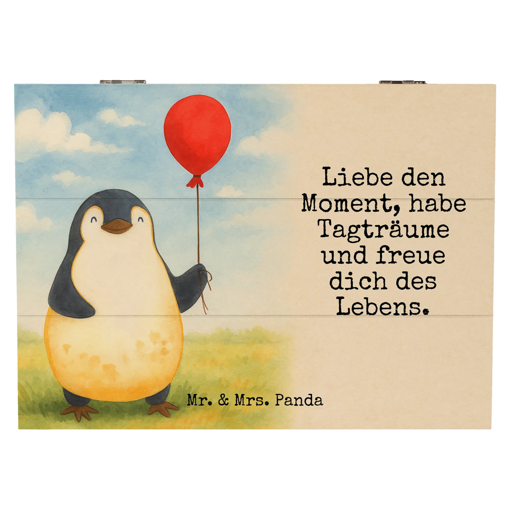 Wooden chest Penguin balloon Design Truhe, Holzkiste, Aufbewahrungsbox, Kiste, Dekokiste, Erinnerungsbox, Geschenkbox, Schatzkiste, Erinnerungskiste, XXL, Geschenkdose, Schatulle, Pinguin, Geschenkidee, beste Freundin, Tagträume, Pinguine, Neustart, Lebenslust, neues Leben, Luftballon, Motivation, Liebe, Glück, Geschenk Freundin