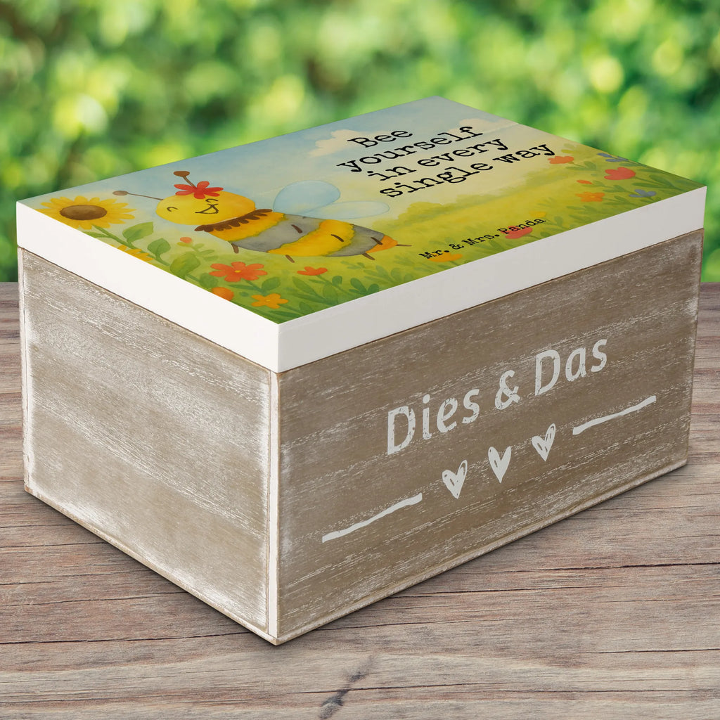 Holzkiste Biene Blume Design Geschenkdose, Schatzkiste, Erinnerungskiste, Kiste, Dekokiste, XXL, Schatulle, Holzkiste, Aufbewahrungsbox, Geschenkbox, Truhe, Erinnerungsbox, Biene, Wespe, Hummel